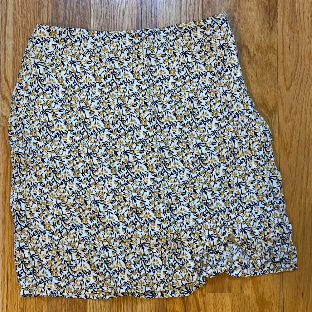 Women's Blue and Yellow Mini Skirt